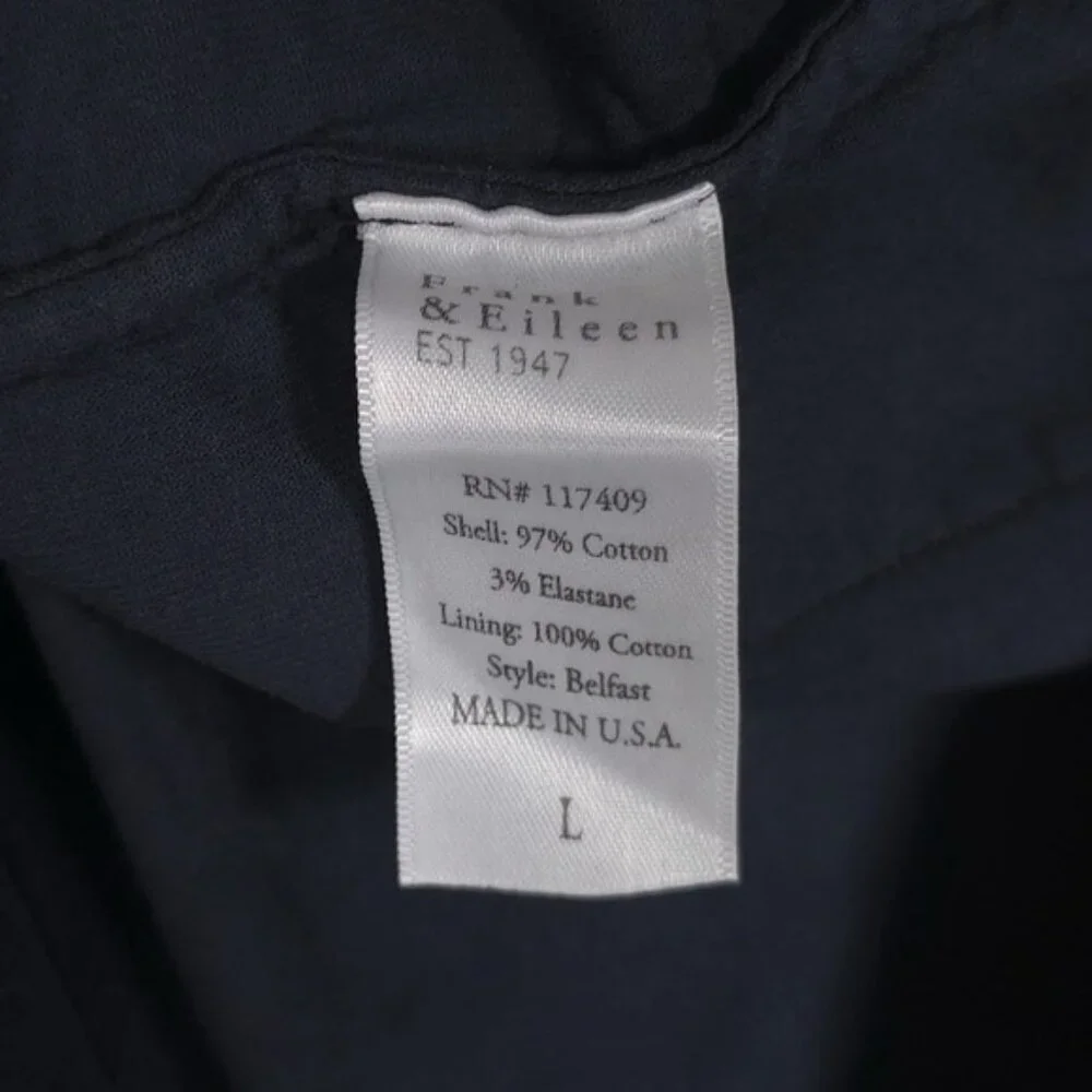 Frank & Eileen Women Belfast Performance Corduroy Peacoat Jacket LARGE Navy Blue